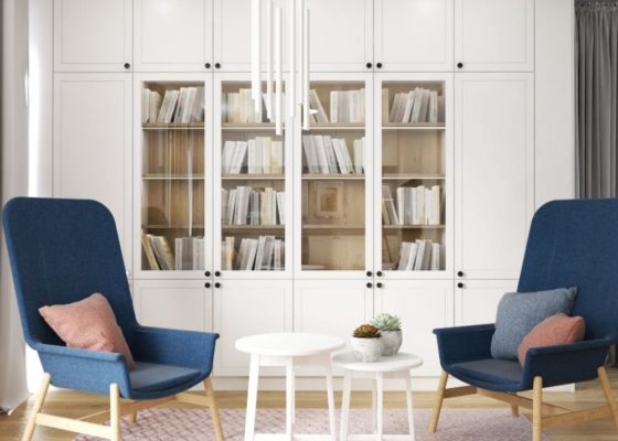 granatowe fotele skandynawski salon homsy